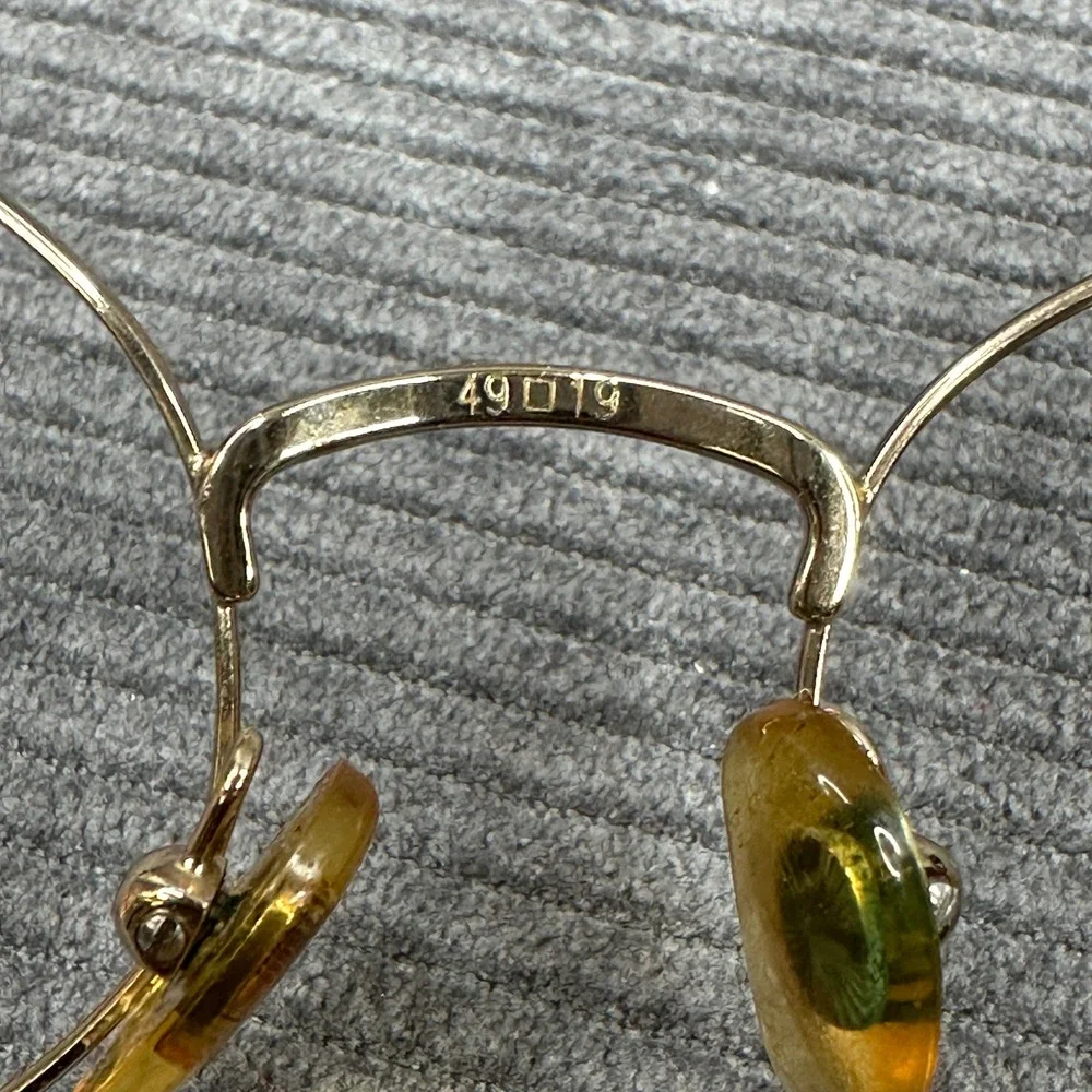 Petite‎ Sophisticate 2202 G505 Gold Oval Y2K Eyeglass Frames Italy 49-19-135 Vtg